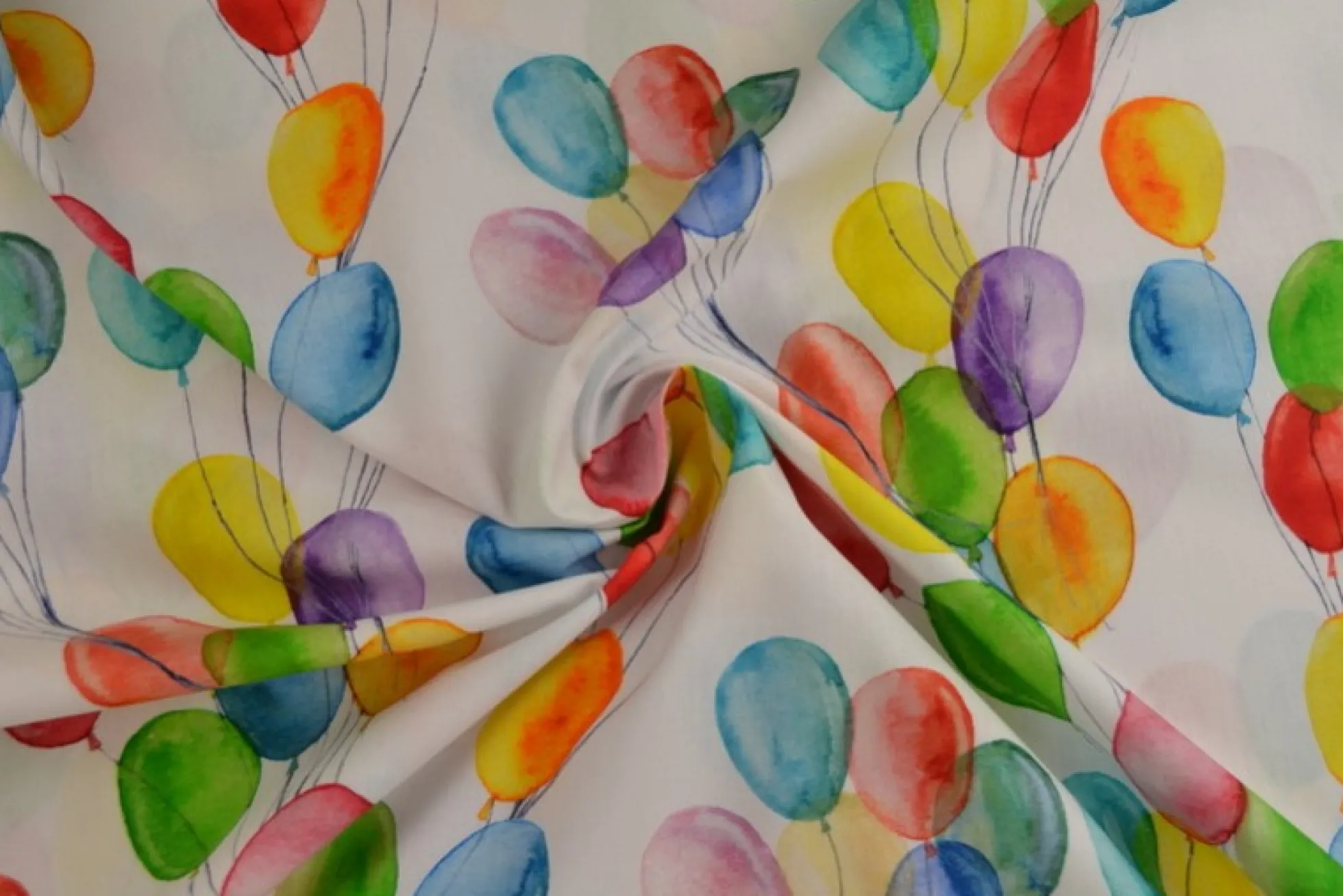 Katoen poplin digitaal – Balloons on white