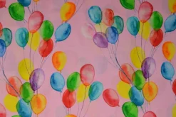 Katoen poplin digitaal – Balloons on pink