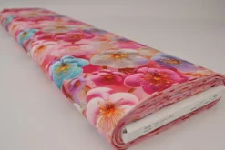 Katoen poplin digitaal – Spring petals pink, lavender & offwhite