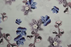 Katoen poplin digitaal – Spring bloom white