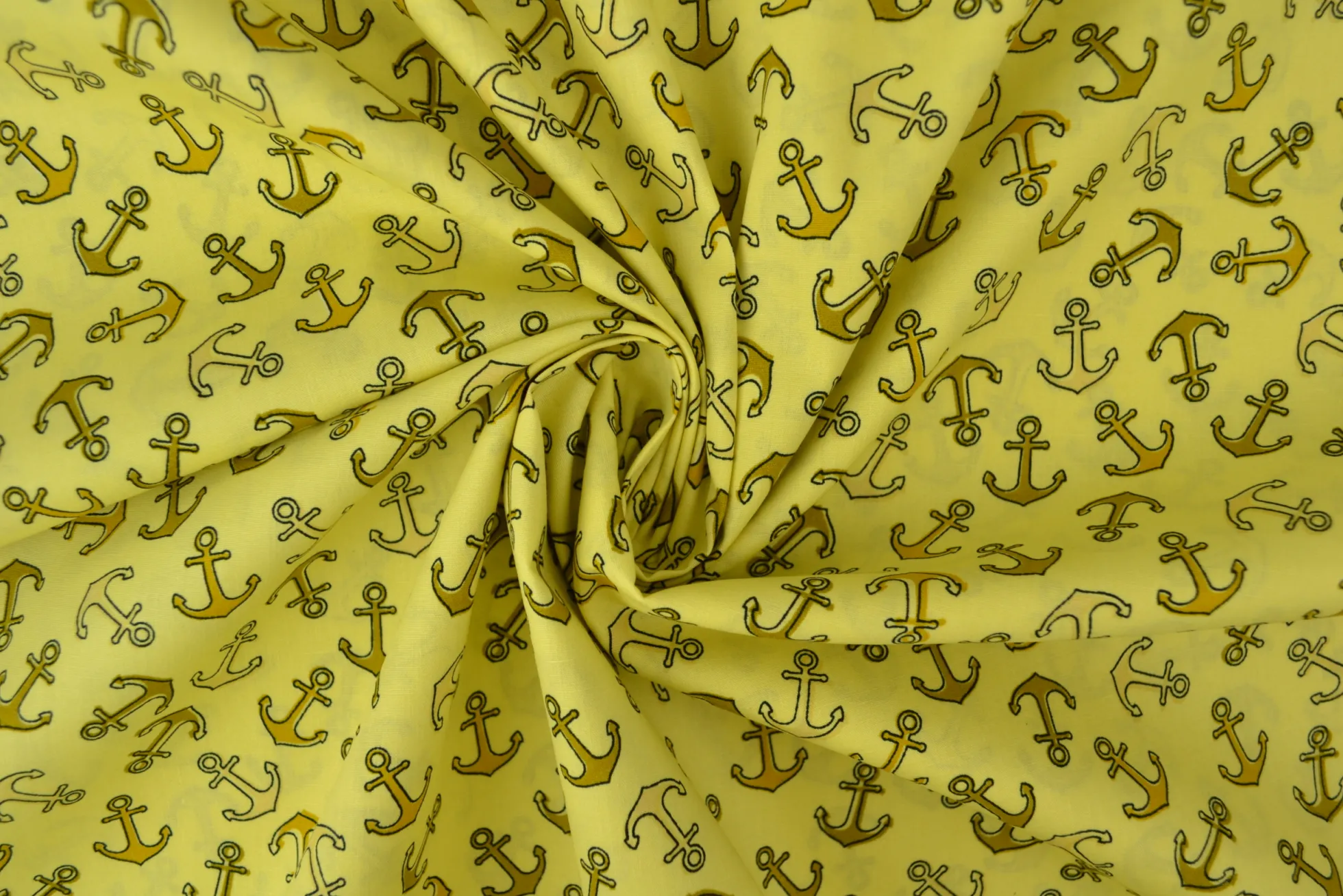 Katoen poplin – Gele ankertje