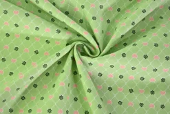 Katoen poplin – Mint Heart Trellis