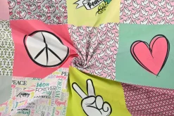 Katoen poplin – Peace patchwork