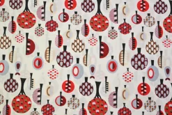 Katoen poplin – Retro trees on offwhite
