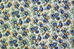 Katoen poplin – Sapphire Bouquet