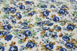 Katoen poplin – Sapphire Bouquet