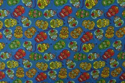 Katoen poplin – Schedel blauw