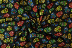 Katoen poplin – Schedel zwart