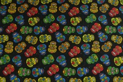 Katoen poplin – Schedel zwart