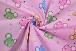 Katoen poplin – Smart mouse on pink