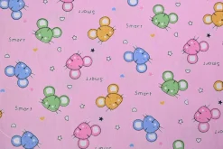 Katoen poplin – Smart mouse on pink