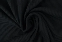 Katoen rib jersey – Zwart