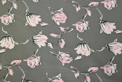 Katoen tricot – Grey Pink Magnolia