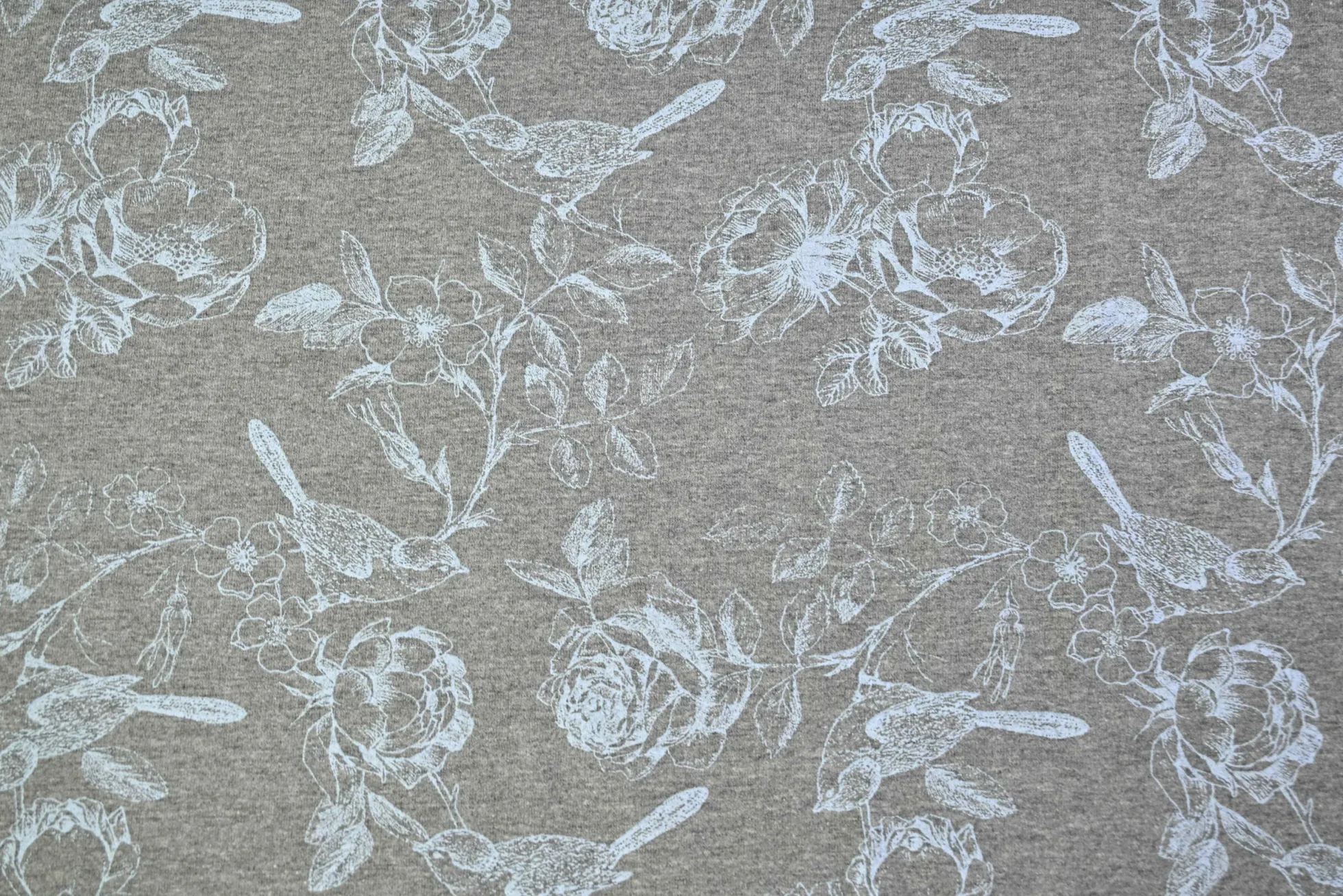 Katoen tricot – Grey Woodland Sketch