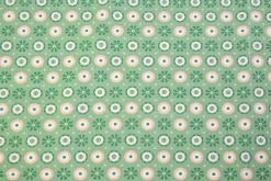 Katoen tricot – Mint Retro Daisy Dot