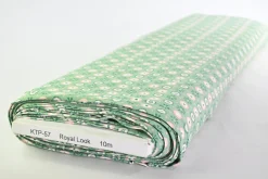 Katoen tricot – Mint Retro Daisy Dot