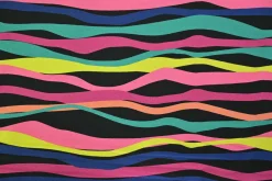 Katoen tricot – Neon Wave Stripe