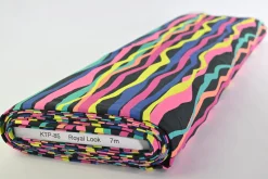 Katoen tricot – Neon Wave Stripe