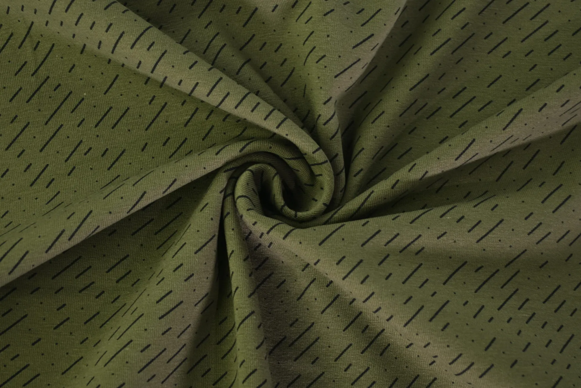 Katoen tricot – Rain on mossy green