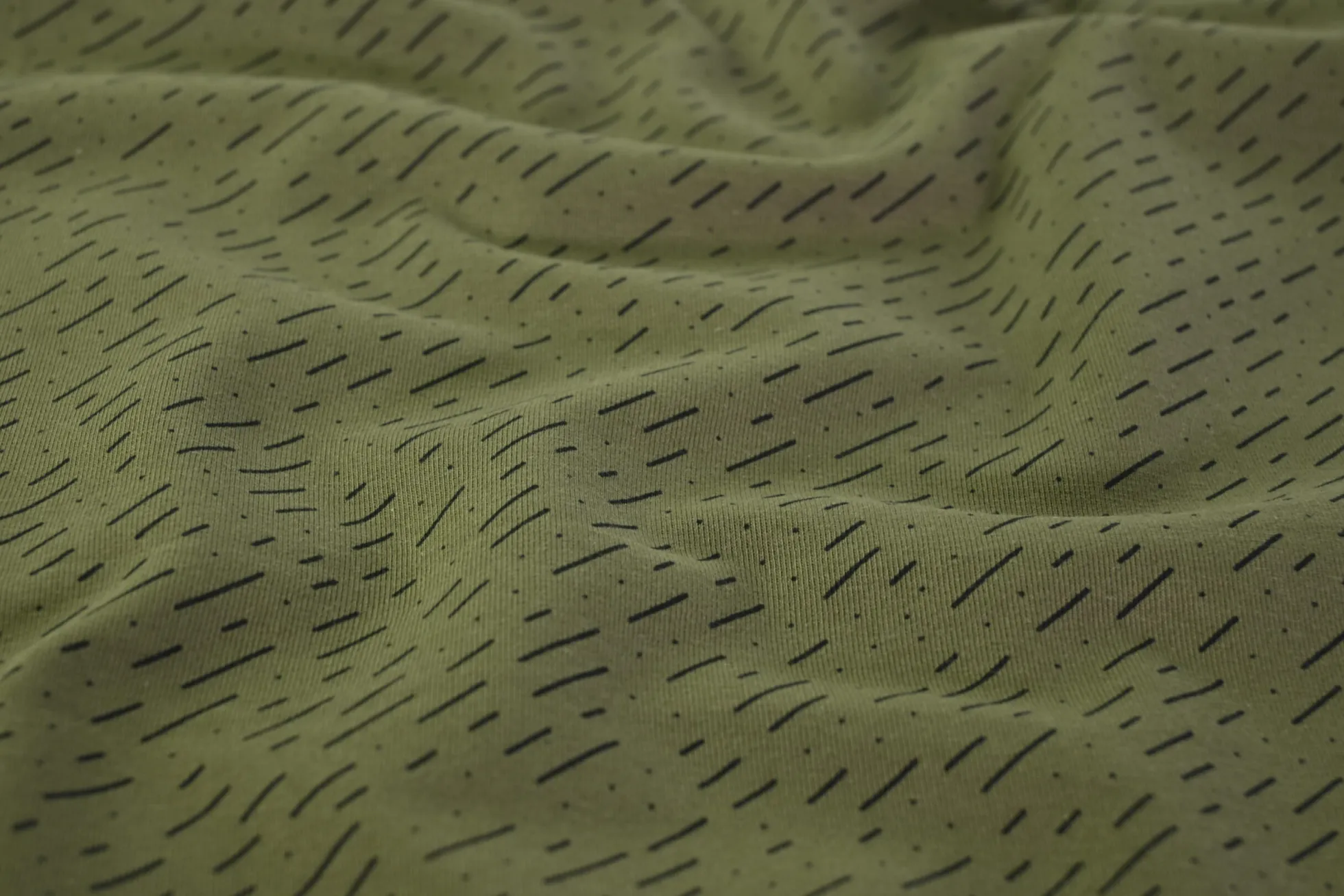 Katoen tricot – Rain on mossy green