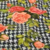 Katoen tricot – Roses on houndstooth