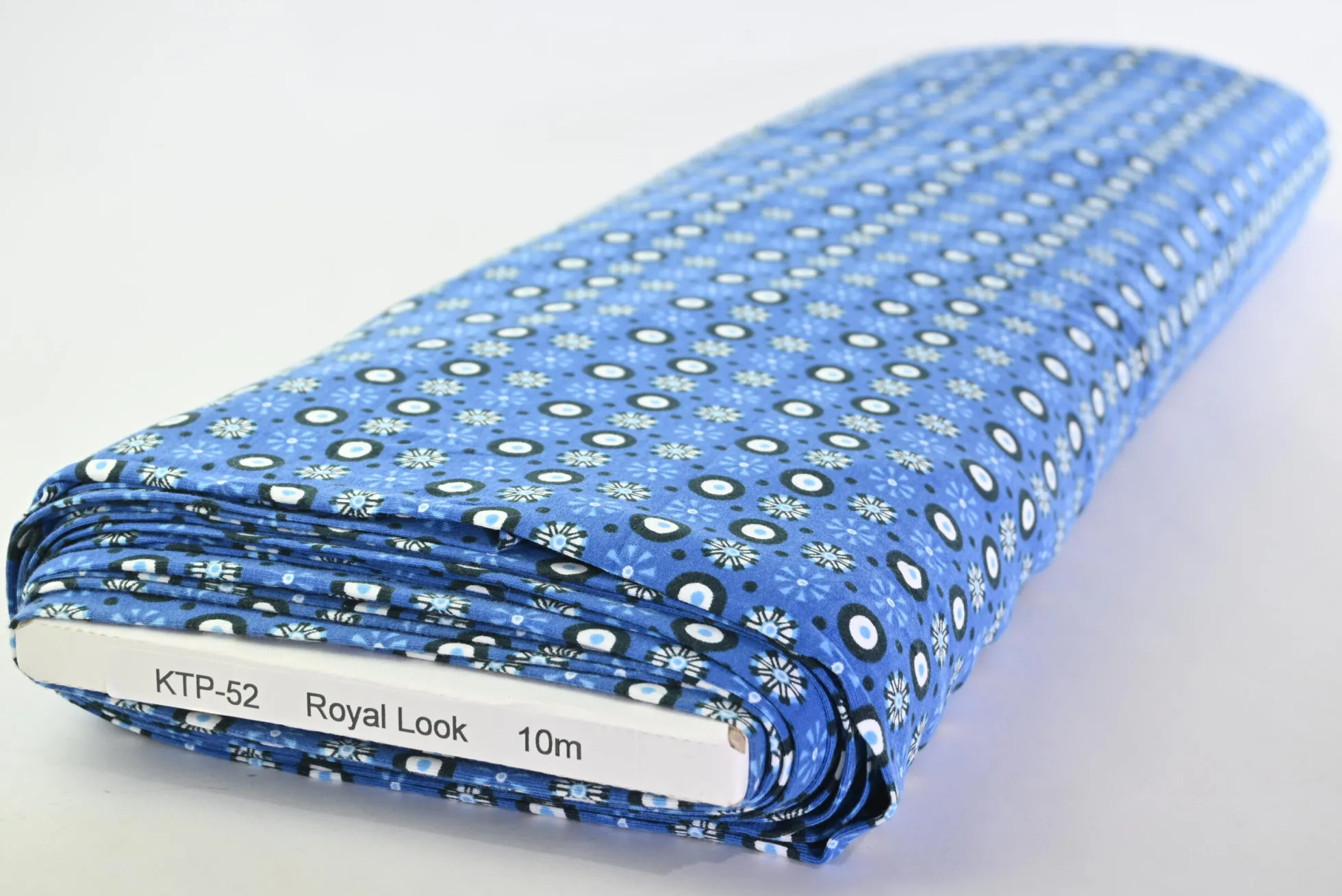 Katoen tricot – Royal Blue Indigo Mosaic