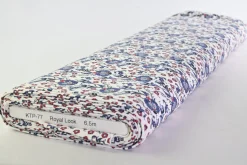 Katoen tricot – Royal Blue Red Floral Vine