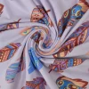 Katoen tricot Royal – Kleurrijke veren lavendel