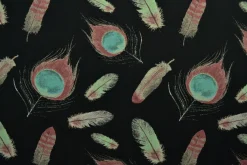 Katoen tricot Royal – Pauwveren zwart
