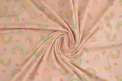 Katoen tricot Royal – Regenboog babyroze