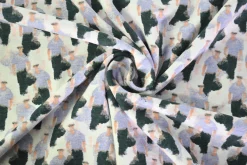 Katoen tricot – Soft Blue Strolling Figures