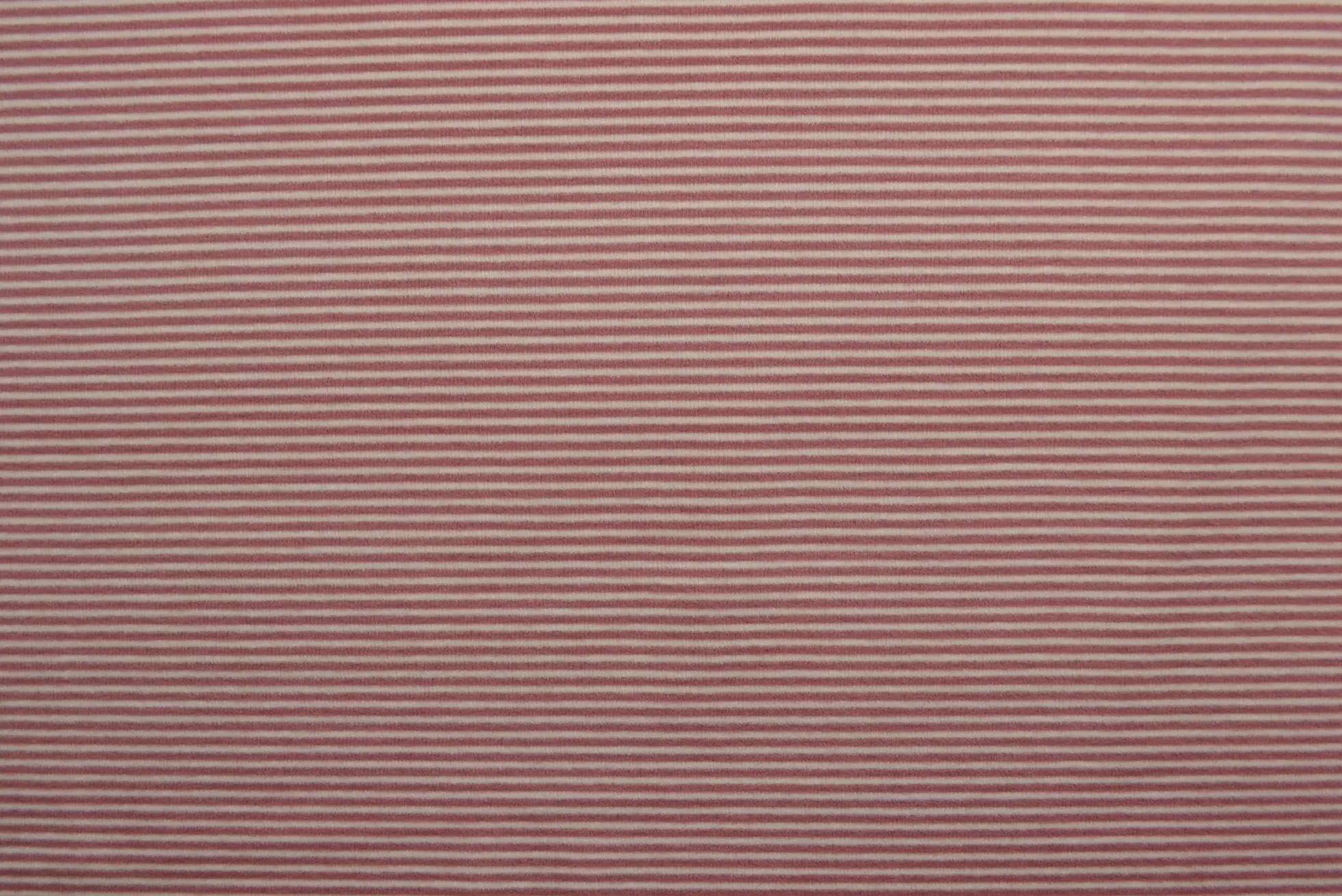 Katoen tricot soft touch – Dark old pink & off-white stripes
