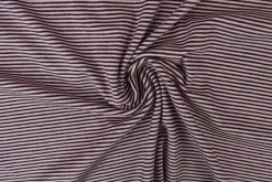 Katoen tricot soft touch – Dusky pink & black stripes