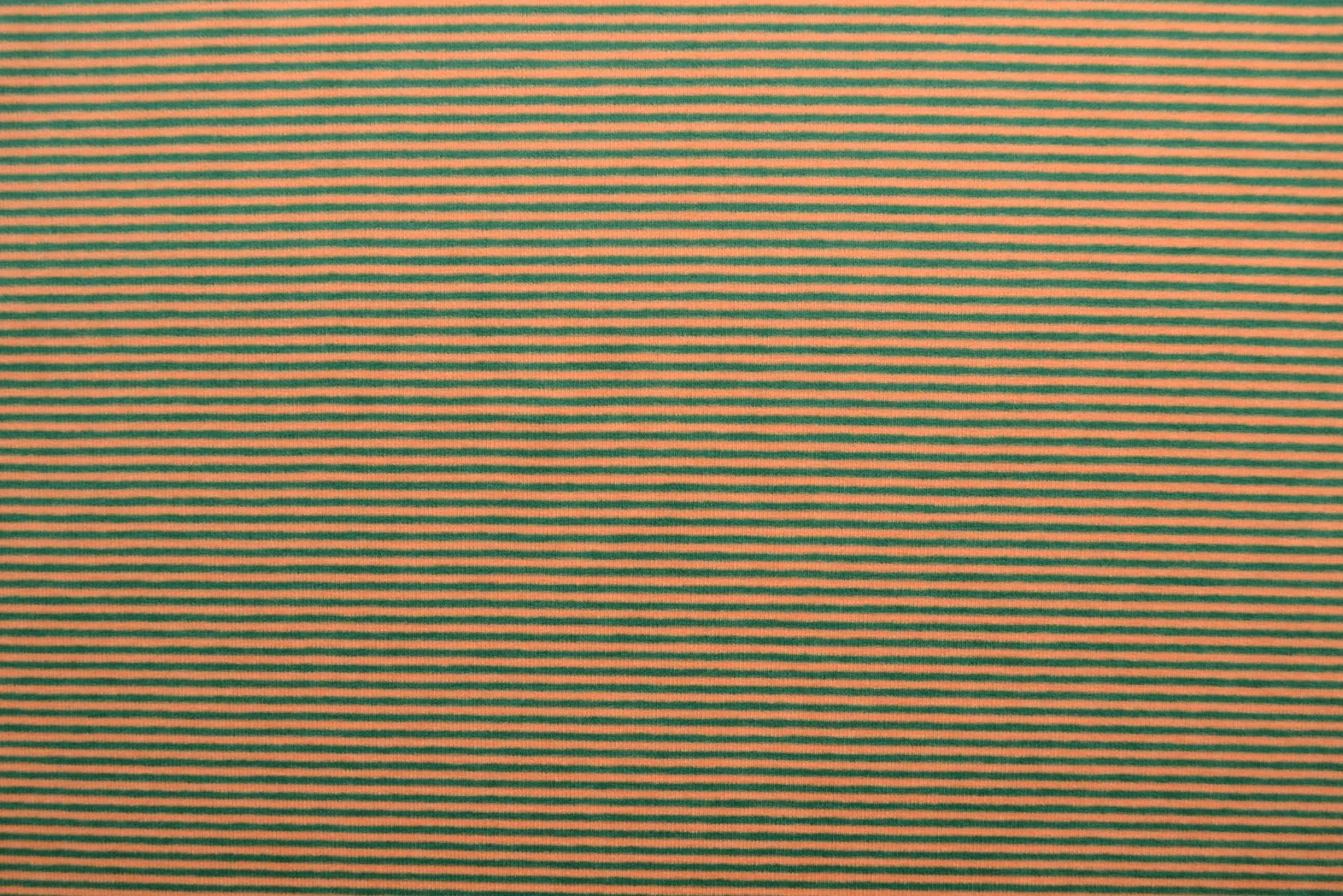 Katoen tricot soft touch – Green & ocher stripes