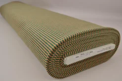 Katoen tricot soft touch – Green & ocher stripes