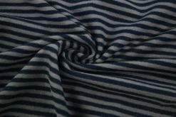 Katoen tricot soft touch – Navy & grey stripes
