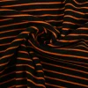 Katoen tricot soft touch – Orange & black stripes