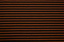 Katoen tricot soft touch – Orange & black stripes