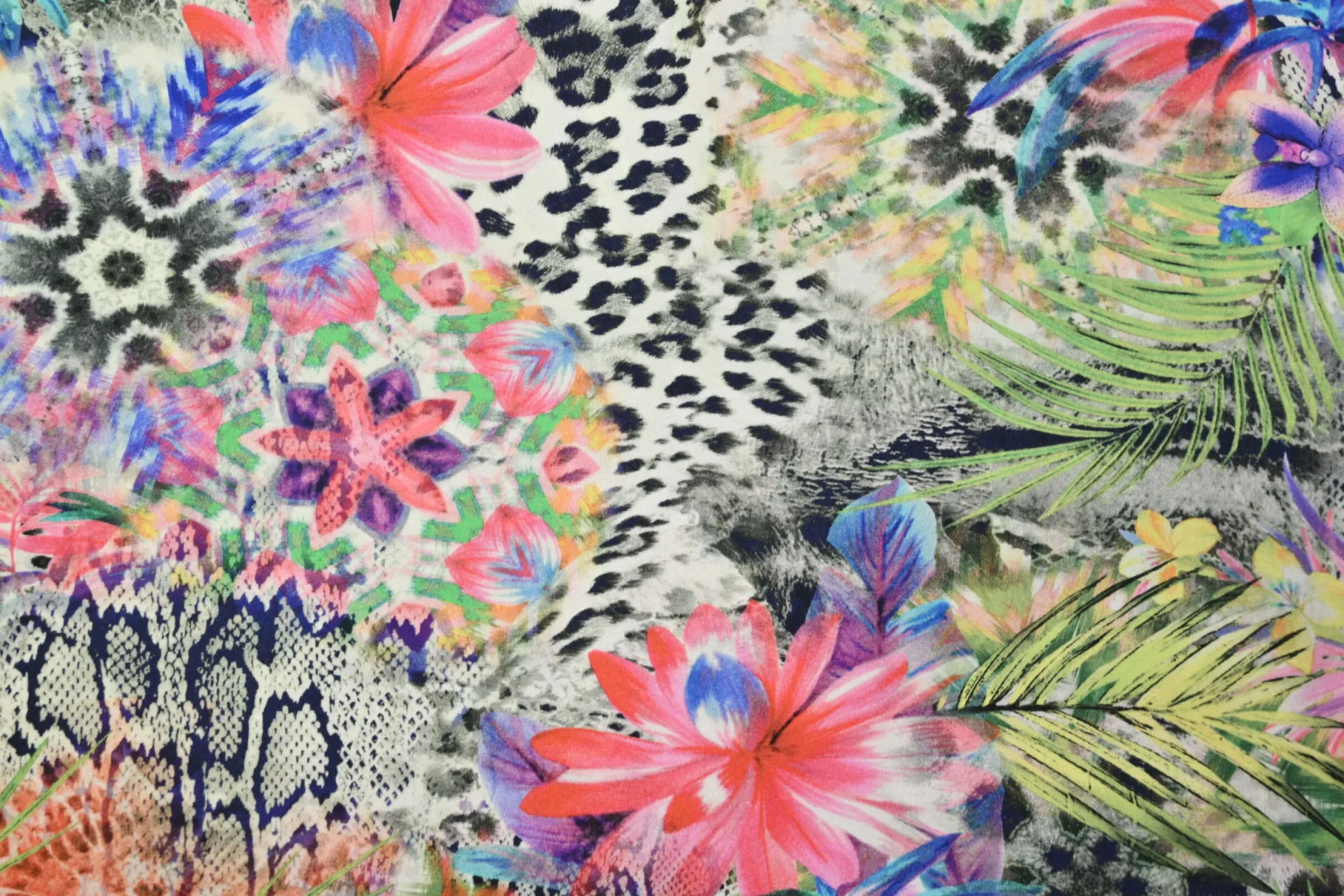 Katoen tricot – Tropical Leopard