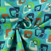 Katoen tricot – Turquoise Retro Pop Squares