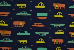 Katoen tricot – Wow – Auto’s navy