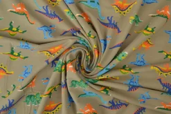 Katoen tricot – Wow – Dino’s taupe