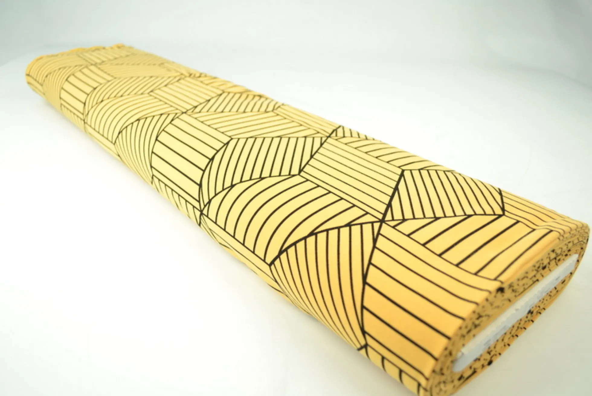 Katoen tricot – Wow – Grafisch oker geel