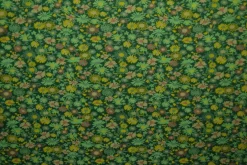 Katoen tricot – Wow – Kleine bloemetjes donkergroen
