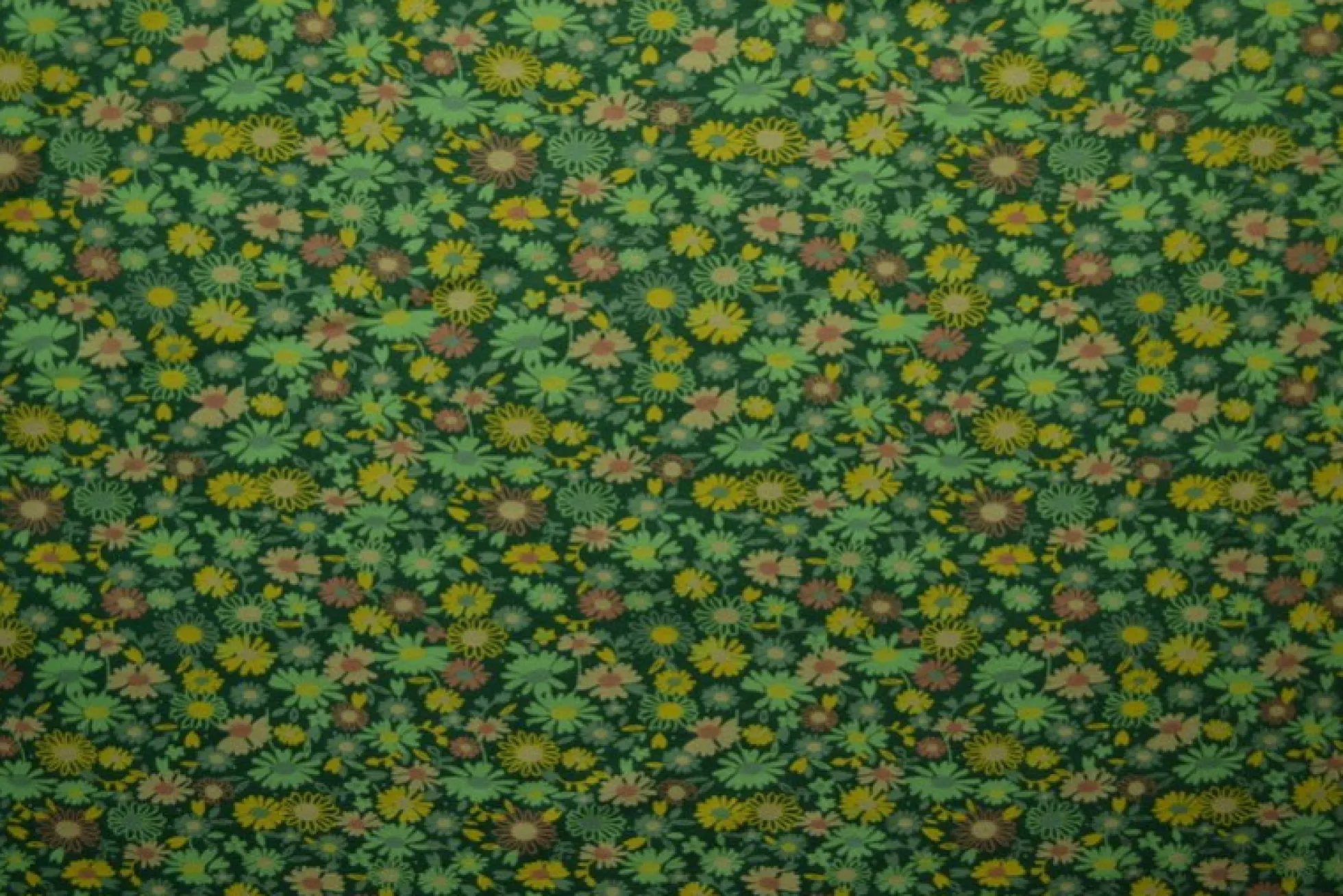 Katoen tricot – Wow – Kleine bloemetjes donkergroen