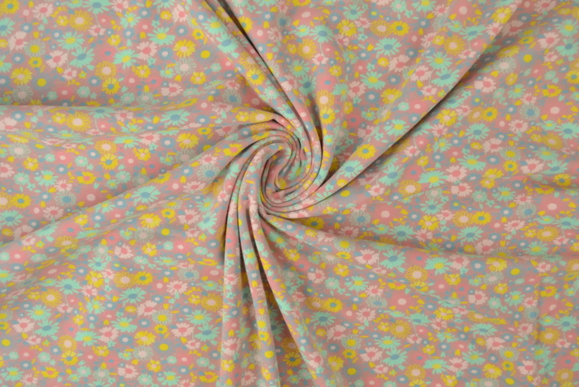 Katoen tricot – Wow – Kleine bloemetjes oudroze