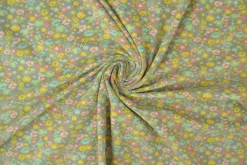 Katoen tricot – Wow – Kleine bloemetjes taupe