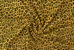 Katoen tricot – Wow – Luipaard oker geel