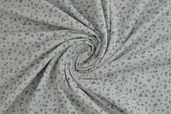 Katoen tricot – Wow – Mille Fleurs zilvergrijs