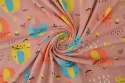 Katoen tricot – Wow – Olifantjes oudroze